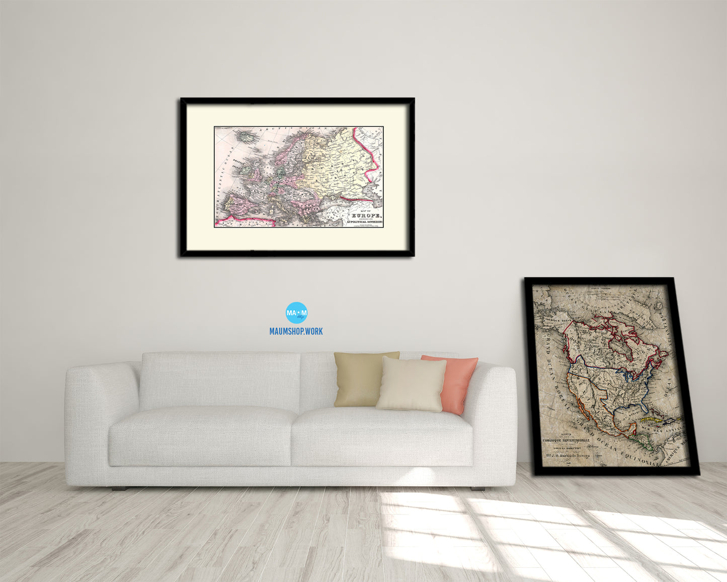 Europe 1870 Old Map Framed Print Art Wall Decor Gifts