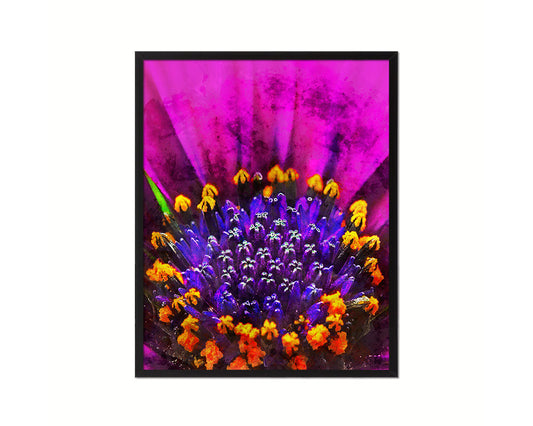 Gazania Purple Flower Wood Framed Paper Print Wall Decor Art Gifts