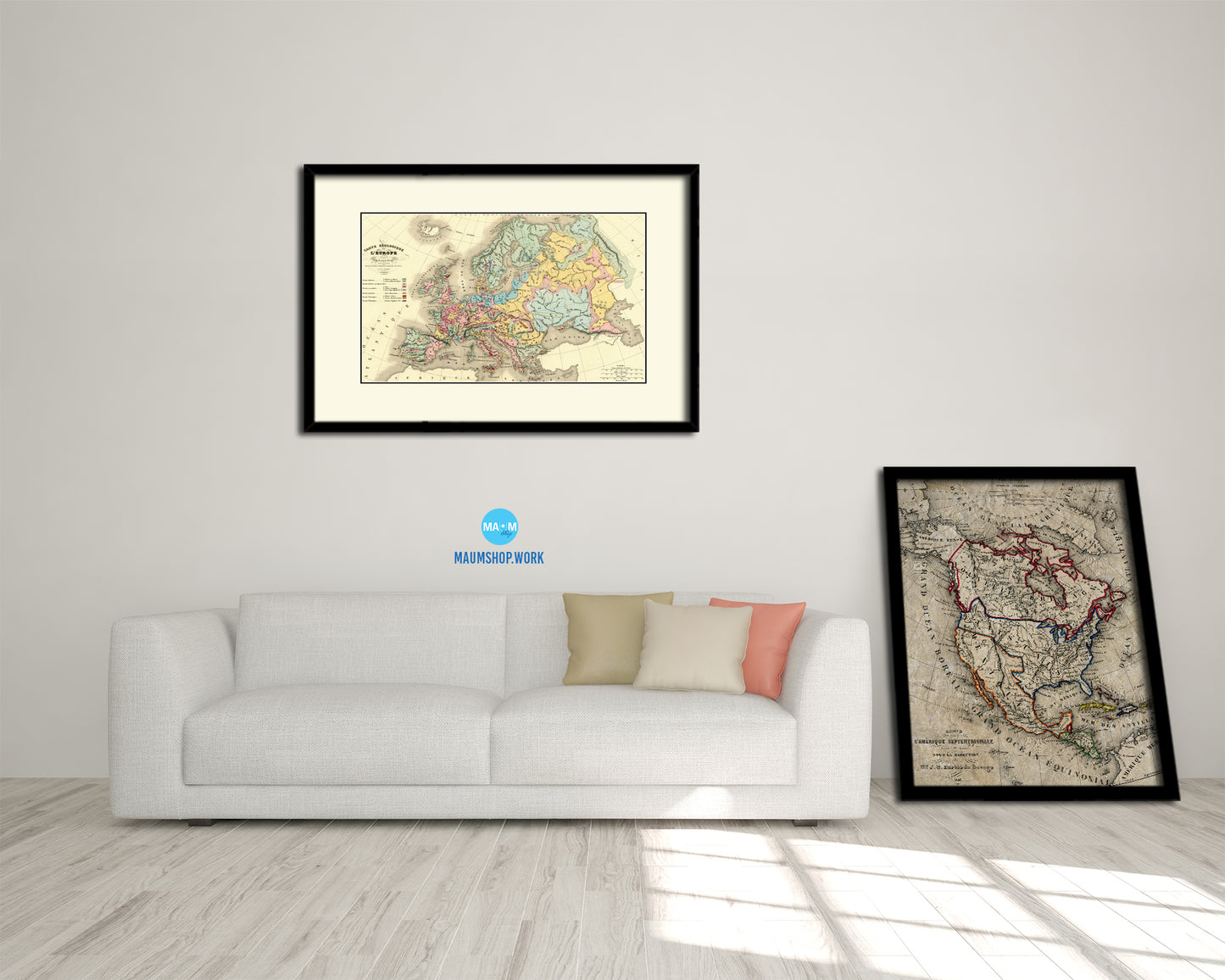 Europe Geological Old Map Framed Print Art Wall Decor Gifts