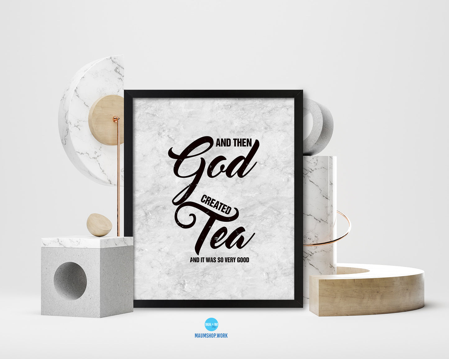 And then God created and it was so very good Bible, Scripture, Verse Framed Print Wall Art Decor Gifts