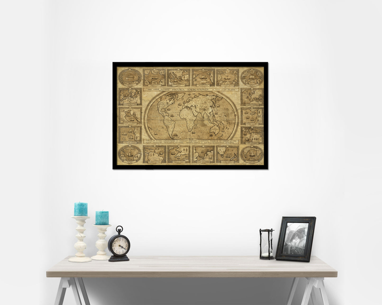 World Historical Map Framed Print Art Wall Decor Gifts