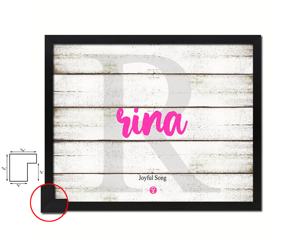 Rina Personalized Biblical Name Plate Art Framed Print Kids Baby Room Wall Decor Gifts