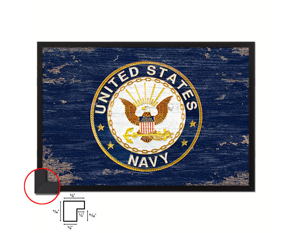 US Navy Seal Shabby Chic Military Flag Framed Print Decor Wall Art Gifts