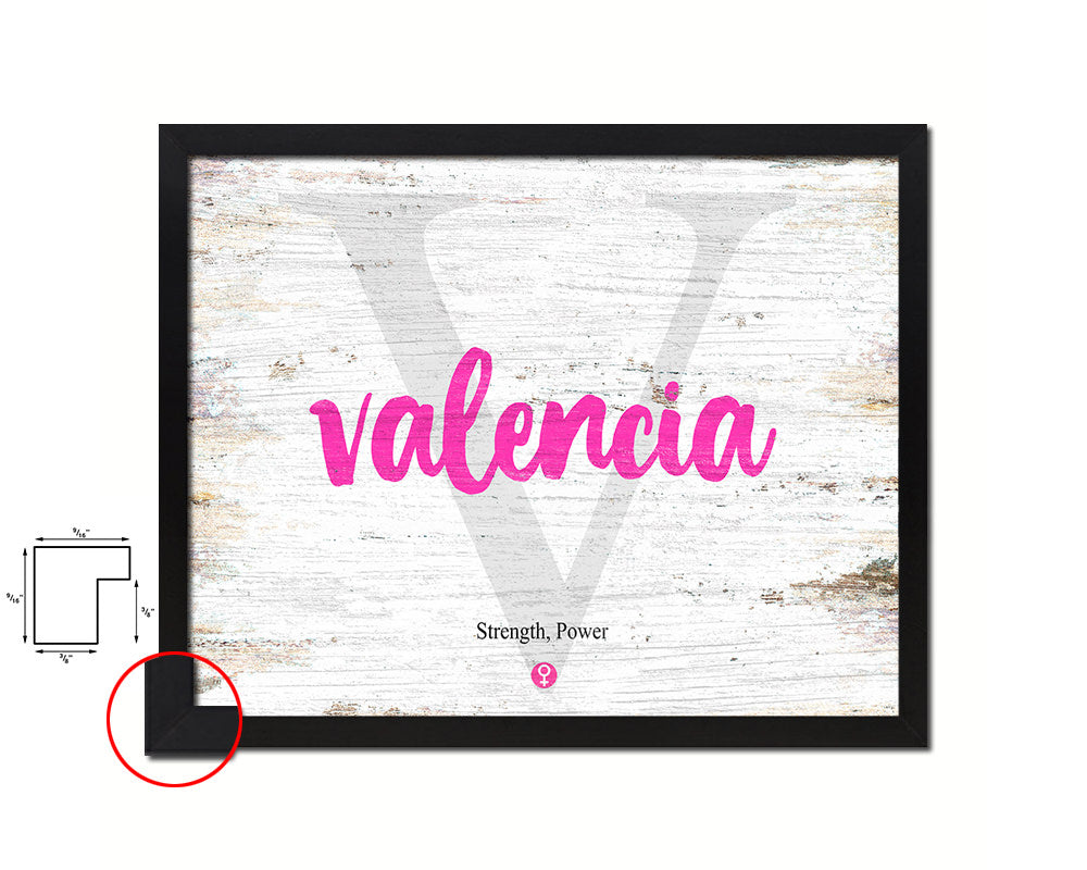 Valencia Personalized Biblical Name Plate Art Framed Print Kids Baby Room Wall Decor Gifts