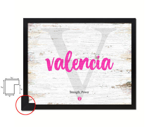 Valencia Personalized Biblical Name Plate Art Framed Print Kids Baby Room Wall Decor Gifts