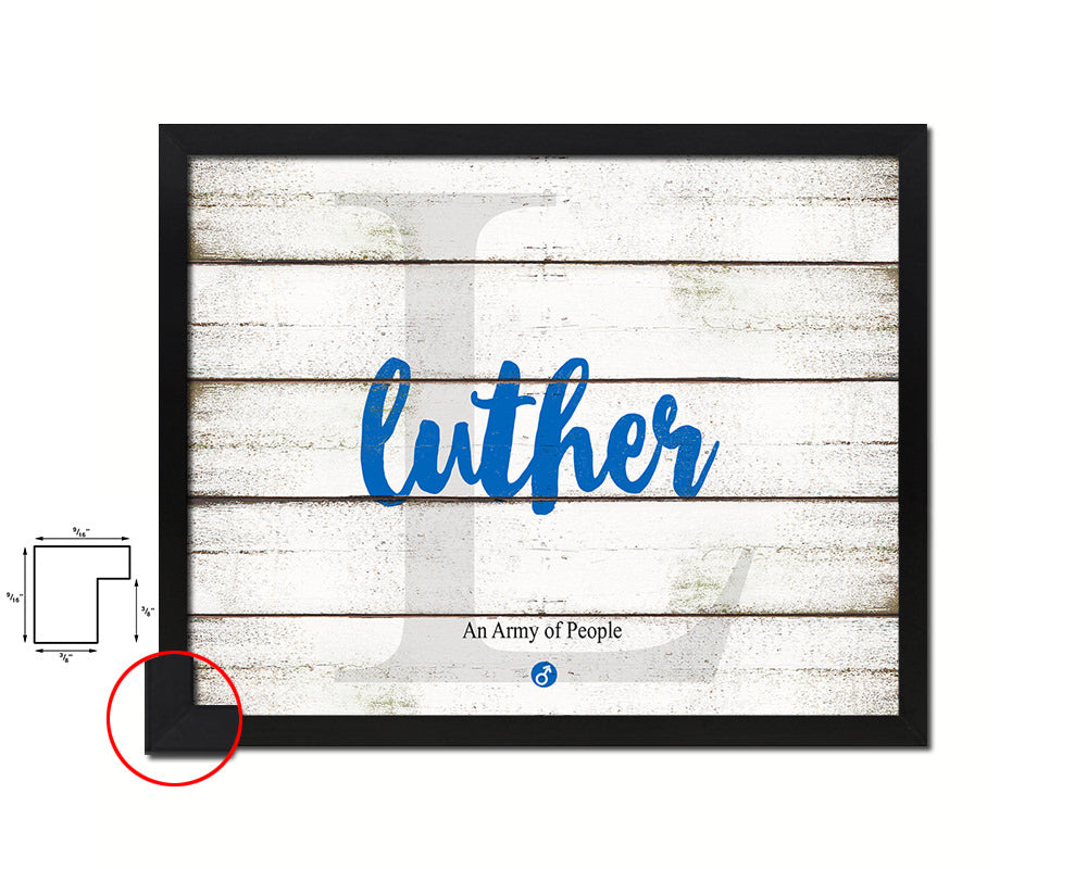 Luther Personalized Biblical Name Plate Art Framed Print Kids Baby Room Wall Decor Gifts