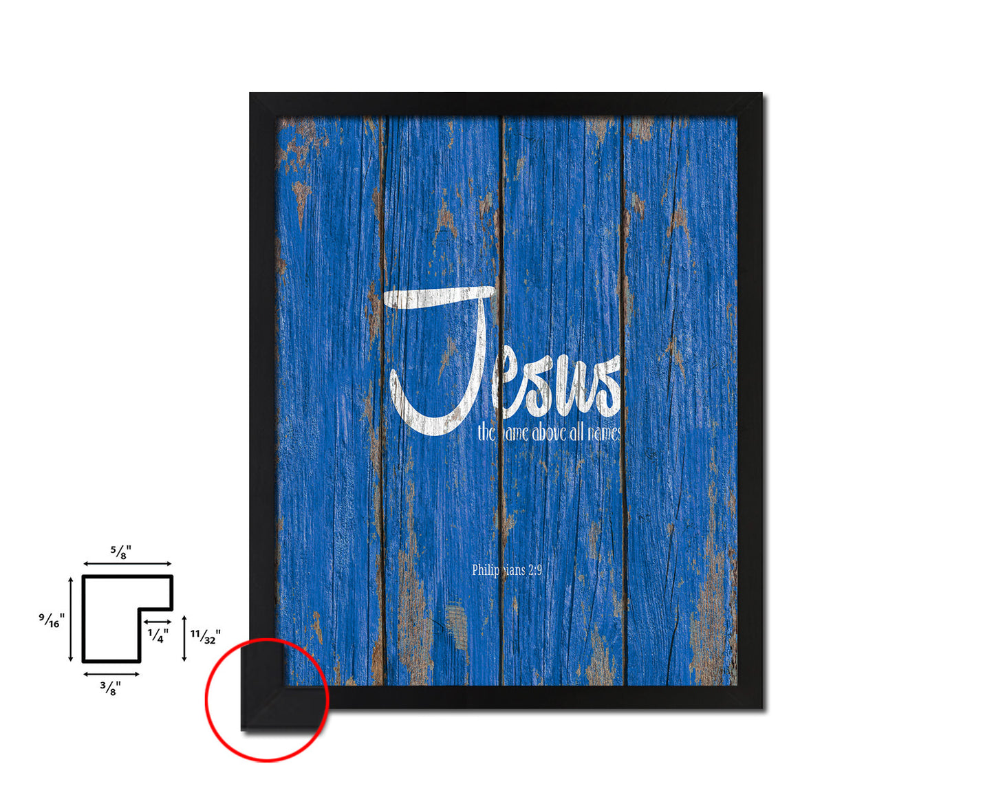 Jesus the name above all names, Philippians 2:9 Quote Framed Print Home Decor Wall Art Gifts