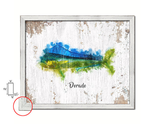 Dorado Fish Framed Prints Modern Restaurant Sushi Bar Watercolor Wall Art Decor