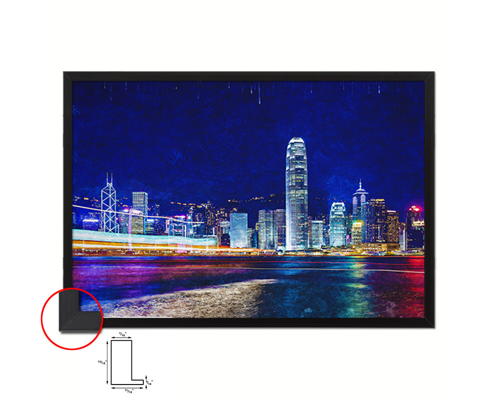 Hong Kong Landscape Painting Print Art Frame Home Wall Decor Gifts