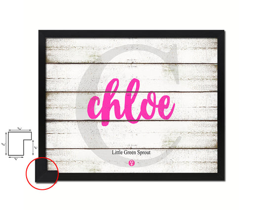 Chloe Personalized Biblical Name Plate Art Framed Print Kids Baby Room Wall Decor Gifts