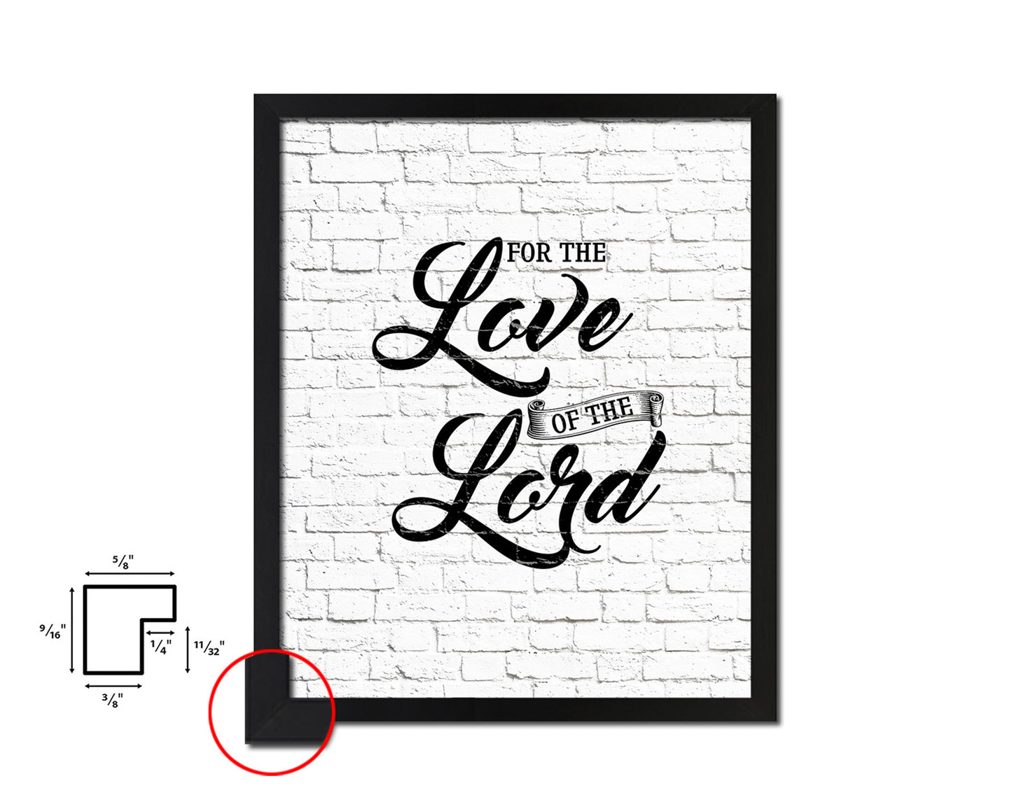 For the love fo the Lord Quote Wood Framed Print Home Decor Wall Art Gifts