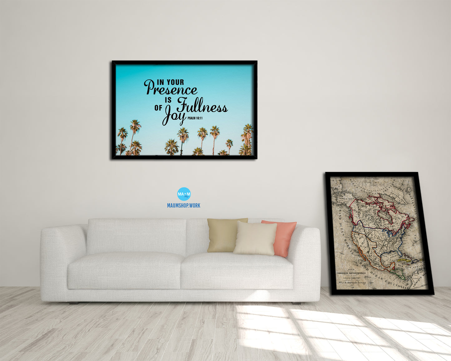 In your presence is fullness of joy, Psalm 16:11 Bible Verse Scripture Framed Art