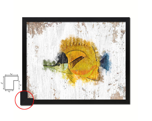 Gold & Black Tropical Fish Framed Print Modern Restaurant Sushi Bar Modern Watercolor Wall Art Decor