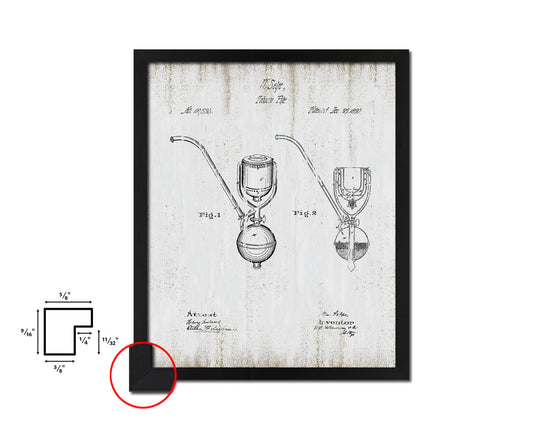 Pipe Tobacco Vintage Patent Artwork Black Frame Print Wall Art Decor Gifts