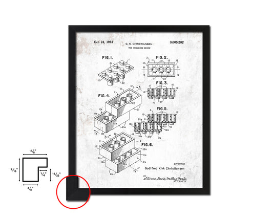 Legos Building Block Toy Vintage Patent Artwork Black Frame Print Gifts