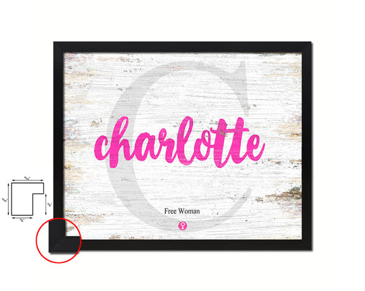 Charlotte Personalized Biblical Name Plate Art Framed Print Kids Baby Room Wall Decor Gifts