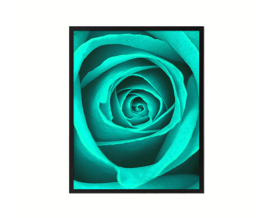 Rose Aqua Flower Wood Framed Paper Print Wall Decor Art Gifts