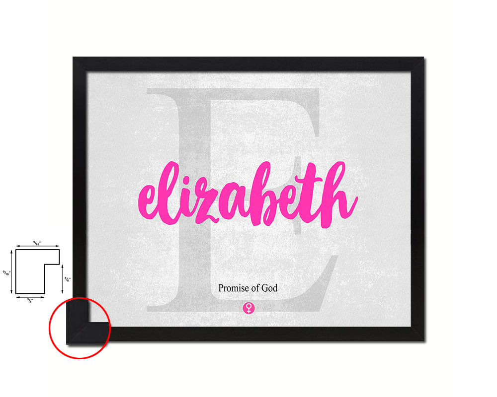 Elizabeth Personalized Biblical Name Plate Art Framed Print Kids Baby Room Wall Decor Gifts