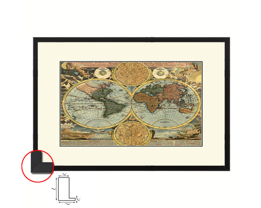 World Ortelius Circa Old Map Framed Print Art Wall Decor Gifts