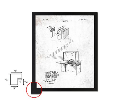 Small Reconfigurable Processor Sound Vintage Patent Artwork Black Frame Print Gifts