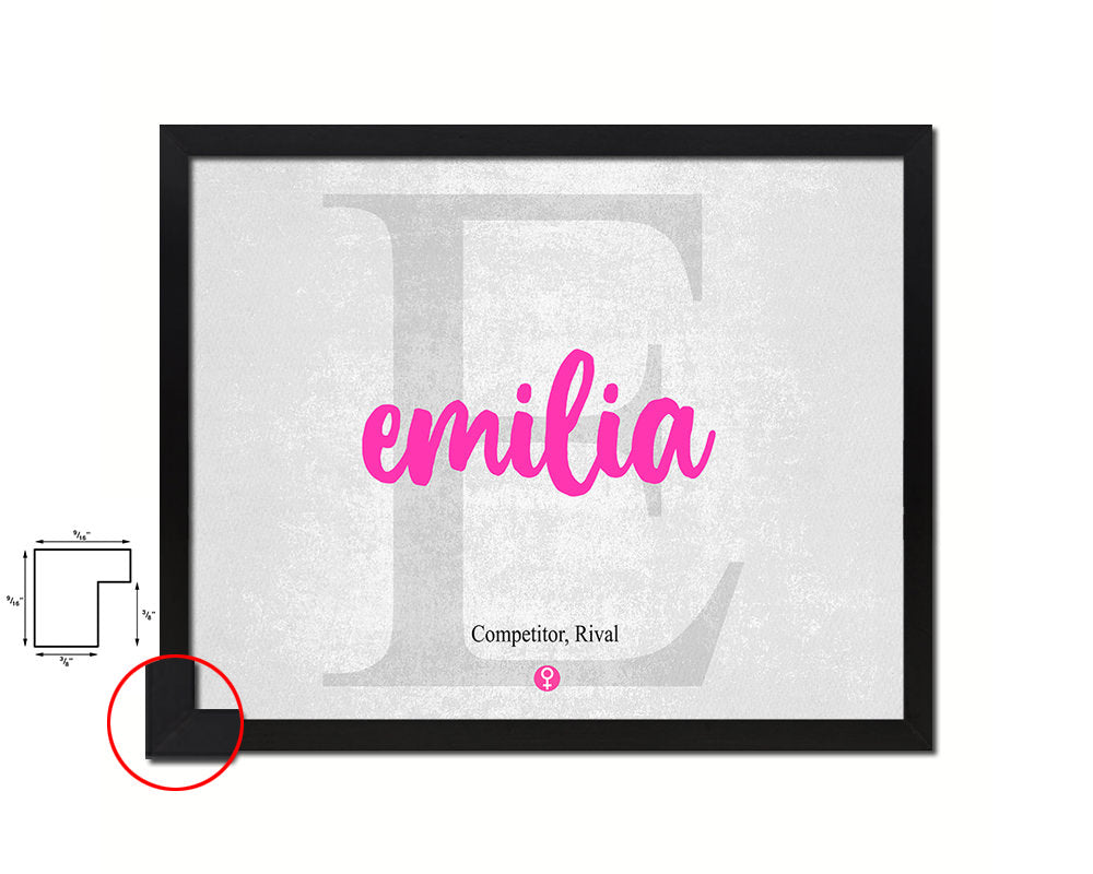 Emilia Personalized Biblical Name Plate Art Framed Print Kids Baby Room Wall Decor Gifts