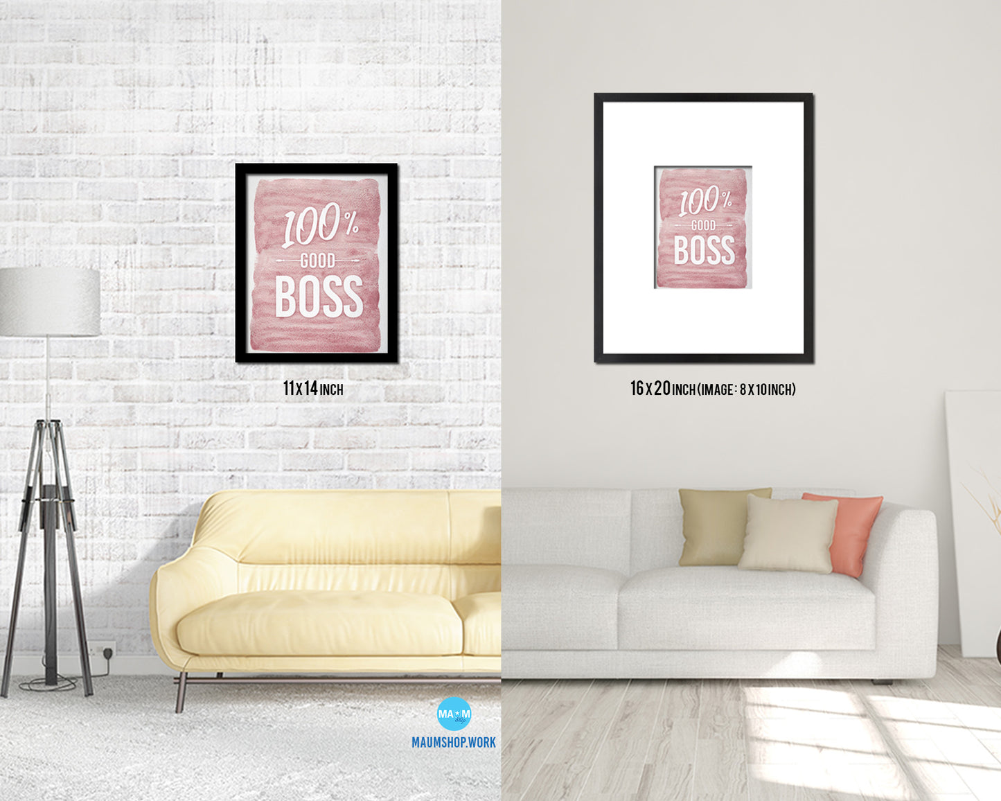 100% Good boss Quote Framed Print Wall Decor Art Gifts