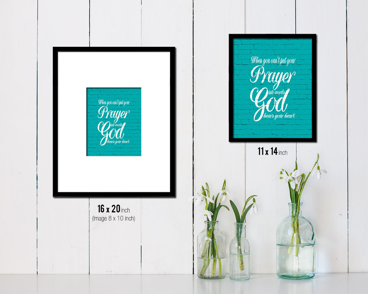 When you can't put your prayer into words, God hears Quote Framed Print Home Decor Wall Art Gifts