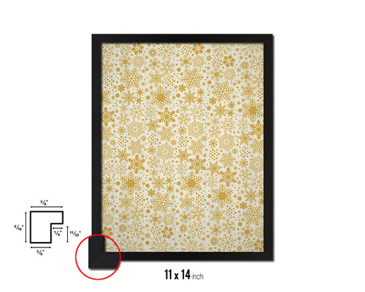 13337_Snowflake Pattern Holiday Season Gifts Wood Framed Print Home Decor Wall Art