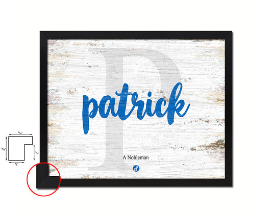 Patrick Personalized Biblical Name Plate Art Framed Print Kids Baby Room Wall Decor Gifts