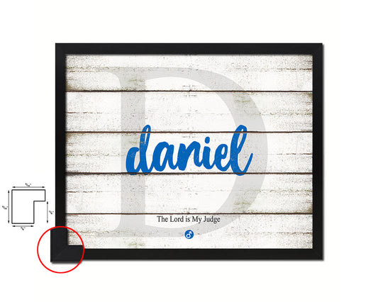 Daniel Personalized Biblical Name Plate Art Framed Print Kids Baby Room Wall Decor Gifts