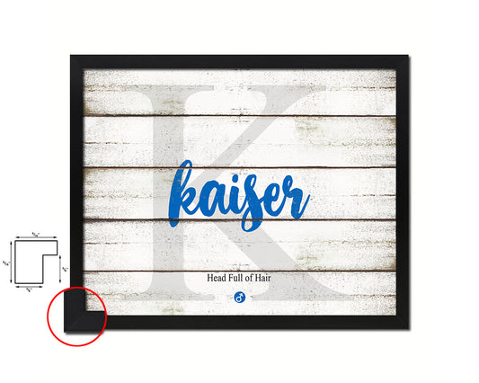 Kaiser Personalized Biblical Name Plate Art Framed Print Kids Baby Room Wall Decor Gifts