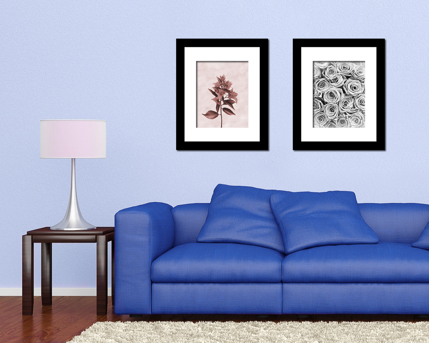 Bougainvillea Glabra Spectabilis Sepia Plants Art Wood Framed Print Wall Decor Gifts