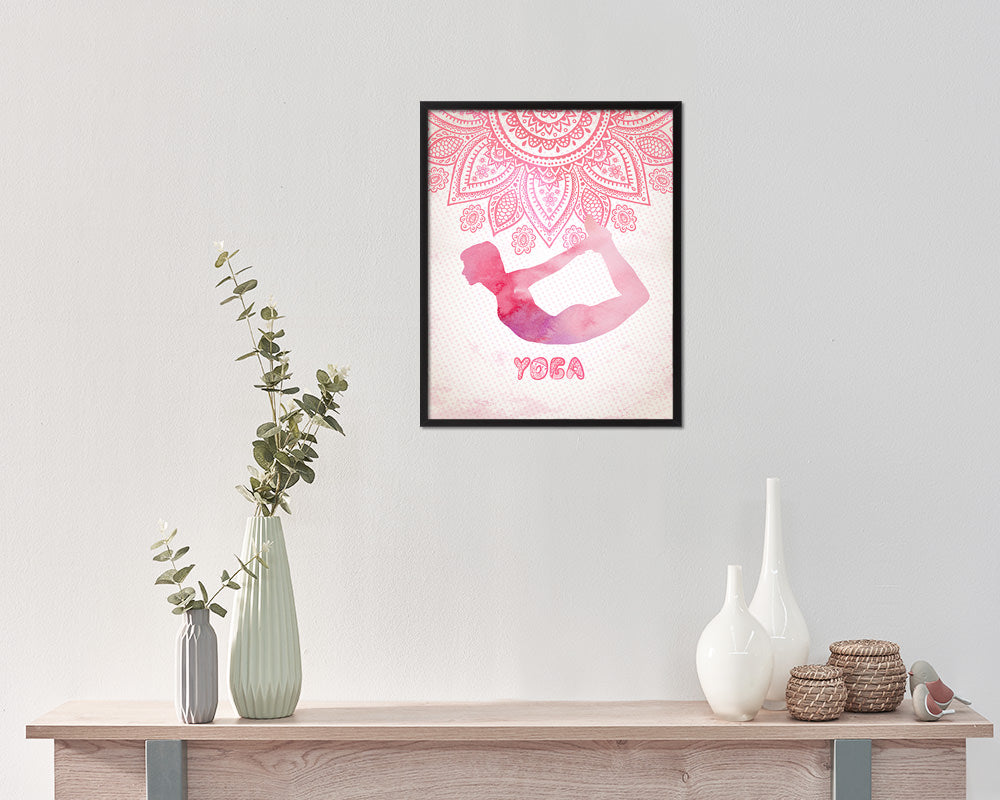 Bow Pose Yoga Wood Framed Print Wall Decor Art Gifts