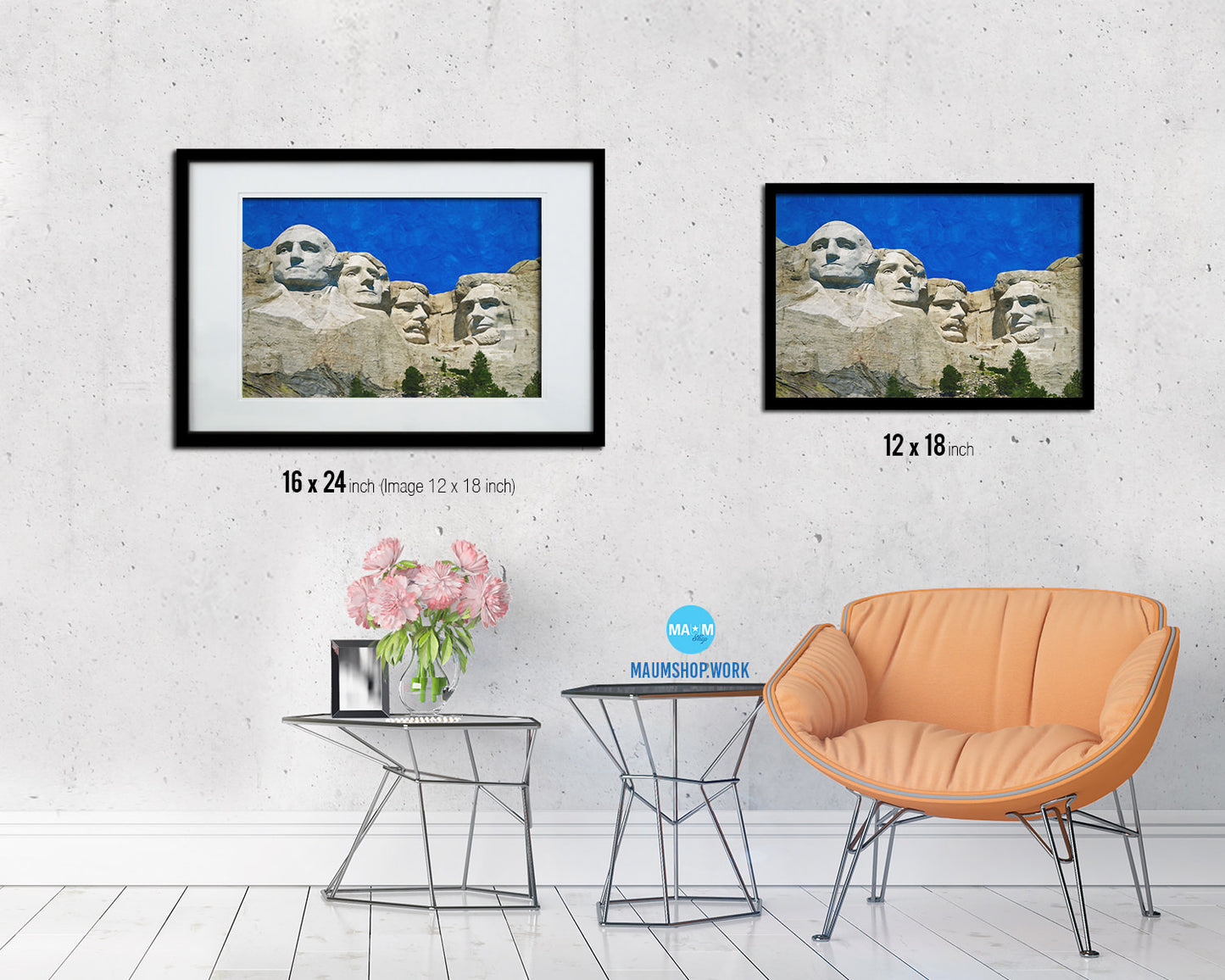 Mount Rushmore National Memorial Landscape Painting Print Art Frame Home Wall Decor Gifts