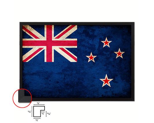 New Zealand Country Vintage Flag Wood Framed Print Wall Art Decor Gifts