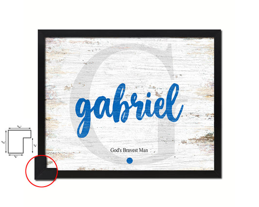 Gabriel Personalized Biblical Name Plate Art Framed Print Kids Baby Room Wall Decor Gifts