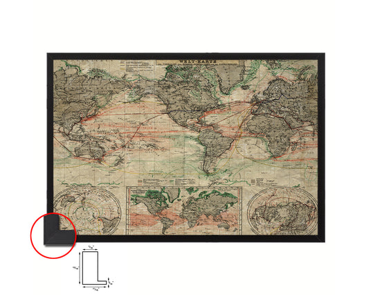 World Nicolaes Visscher in Amsterdam 1652 Historical Map Framed Print Art Wall Decor Gifts