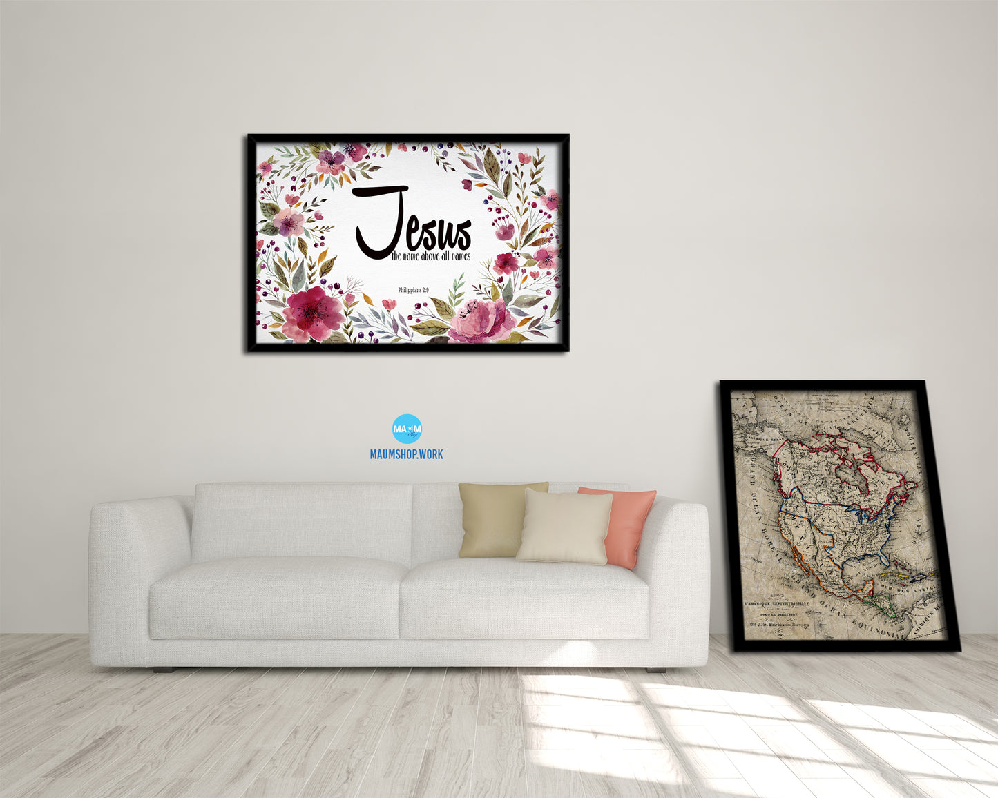 Jesus the name above all names, Philippians 2:9 Bible Verse Scripture Framed Art