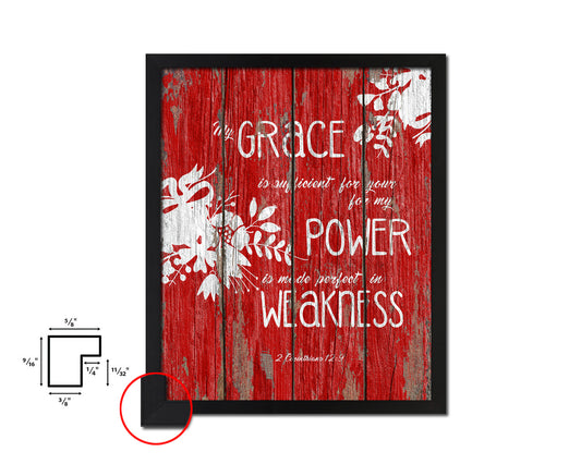 My Grace is sufficient for your for my Power Quote Framed Print Home Decor Wall Art Gifts