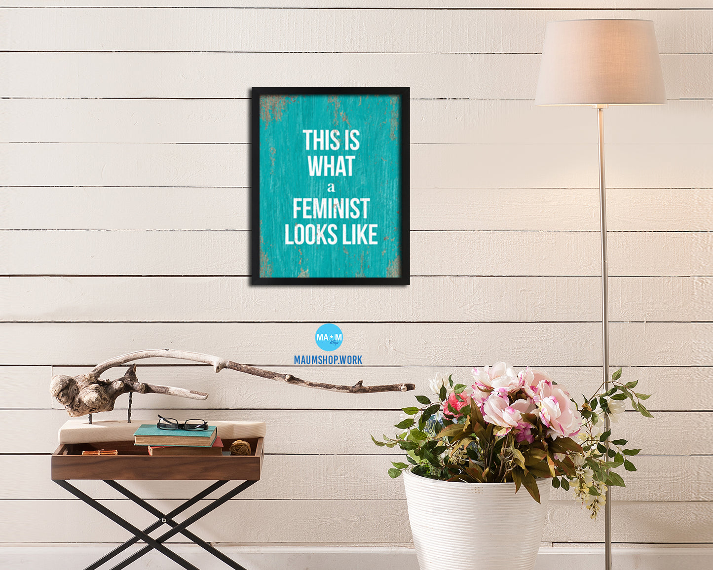 This is what a feminist looks like Rainbow Pride Peace Right Justice Poster Wood Frame Print Art