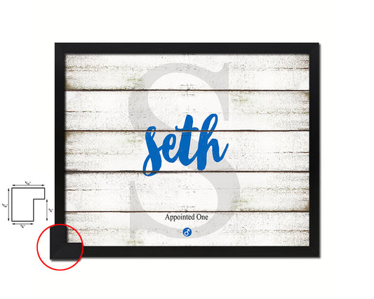 Seth Personalized Biblical Name Plate Art Framed Print Kids Baby Room Wall Decor Gifts