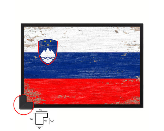 Slovenia Shabby Chic Country Flag Wood Framed Print Wall Art Decor Gifts