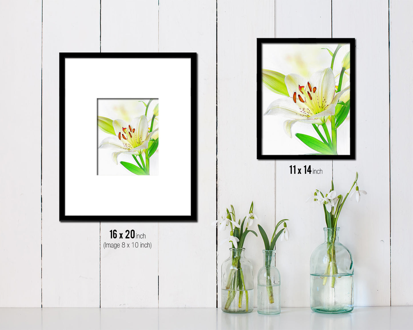 Lily White Flower Wood Framed Paper Print Wall Decor Art Gifts