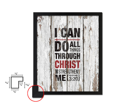 I can do all things through Christ who strengthens me, Philippians 3:20 Quote Framed Print Wall Art