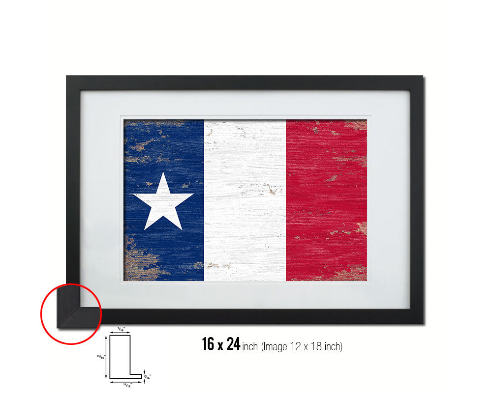 Texas Dodsons Historical Shabby Chic Military Flag Framed Print Decor Wall Art Gifts