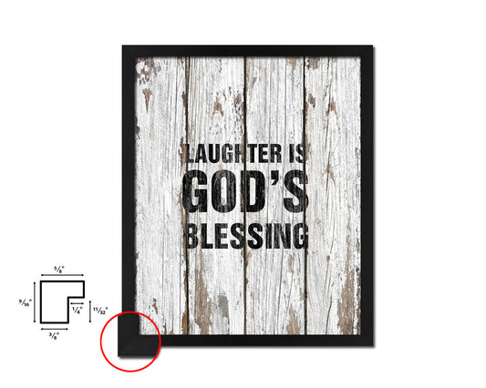 Laughter is God's blessing Quote Framed Print Home Decor Wall Art Gifts