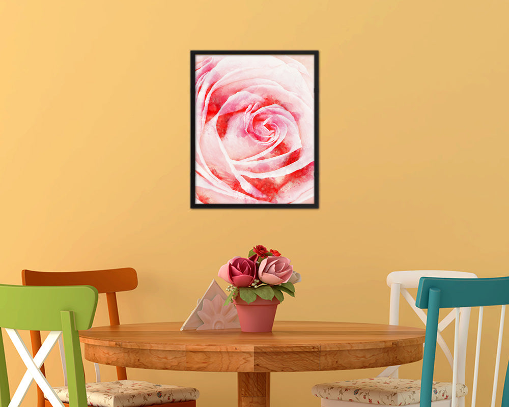 Rose Pink Flower Wood Framed Paper Print Wall Decor Art Gifts