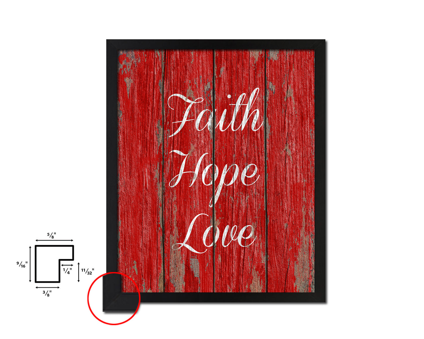 Faith Hope Love Quote Framed Print Home Decor Wall Art Gifts