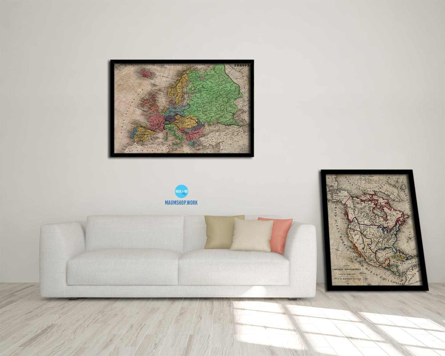 Europe 1875 Historical Map Framed Print Art Wall Decor Gifts