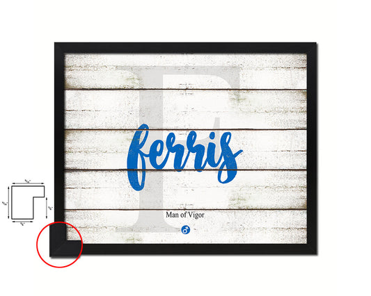 Ferris Personalized Biblical Name Plate Art Framed Print Kids Baby Room Wall Decor Gifts